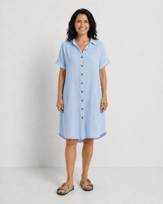 CAMELIA | ROCHIE PÂNĂ LA GENUNCHI CU GULER