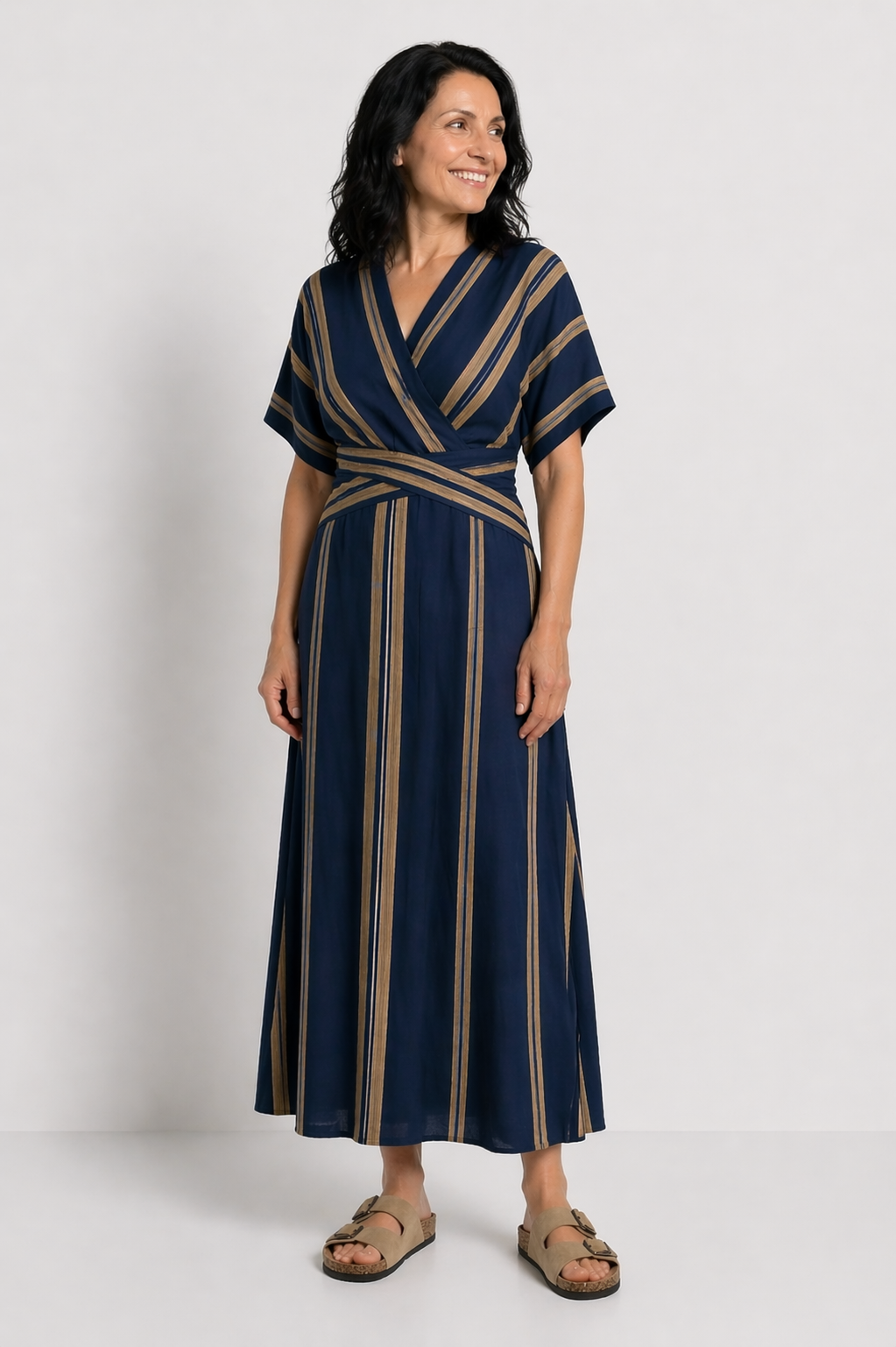 GEORGETA | ROCHIE MAXI CU TALIE EVIDENȚIATĂ