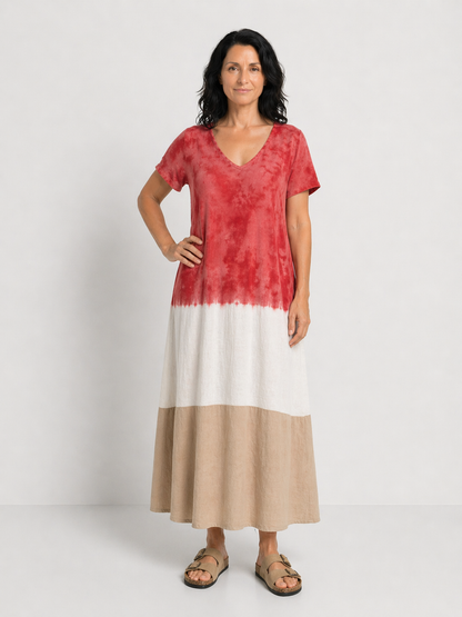 DIANA | ROCHIE MIDI BLOCURI CULOARE MÂNECI SCURTE
