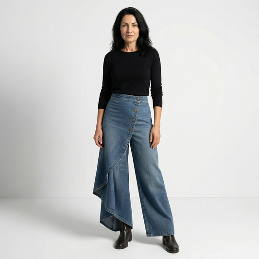 CRISTINA | PANTALONI DENIM PETRECUȚI