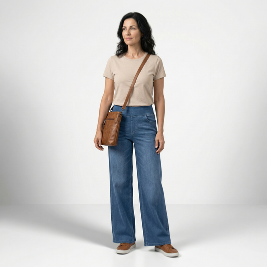GEORGIANA | PANTALONI DENIM TALIE ELASTICĂ