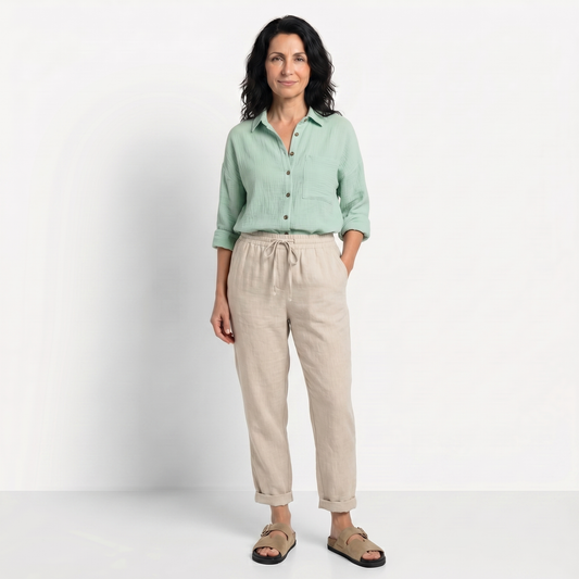 VANESSA | PANTALONI DIN IN TALIE ELASTICĂ