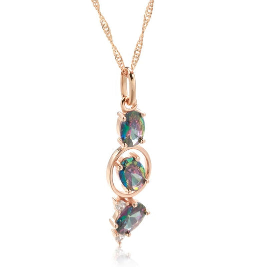 COLIER ROSE GOLD CU PIATRĂ ALBASTRĂ