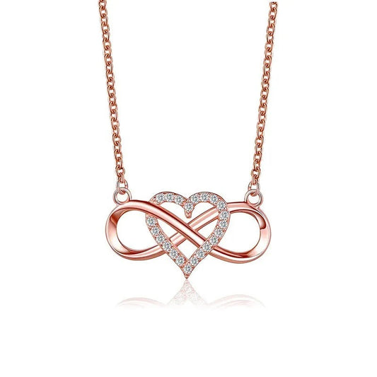 COLIER ROSE GOLD INFINIT CU INIMĂ